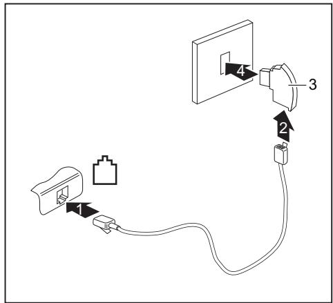 FUJITSU SIEMENS X2528 - Brancher le modem du Notebook sur la prise téléphonique - 2