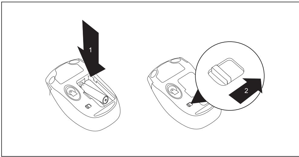 FUJITSU SIEMENS AMILO DESKTOP SI 3535 - Inserting batteries in the mouse - 1