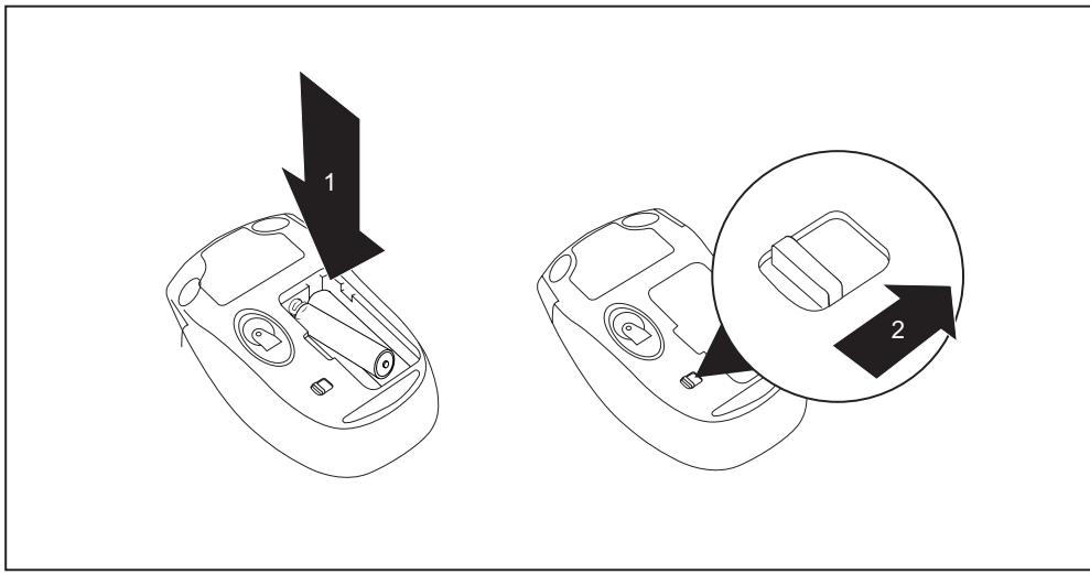 FUJITSU SIEMENS AMILO DESKTOP SI 3535 - Insertion des piles dans la souris - 1