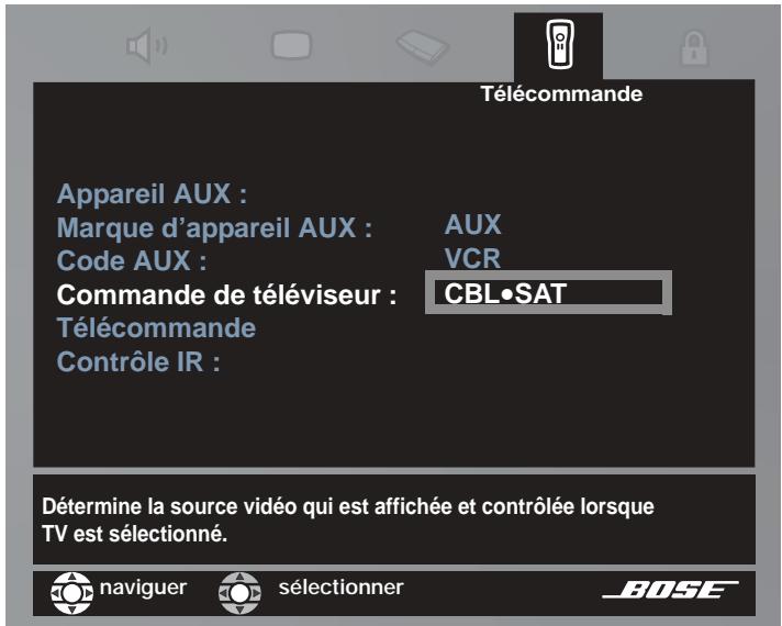 BOSE LIFESTYLE DVD - Contrôle des canaux à partir d'un périphérique sur l'entrée video du téléviseur - 1