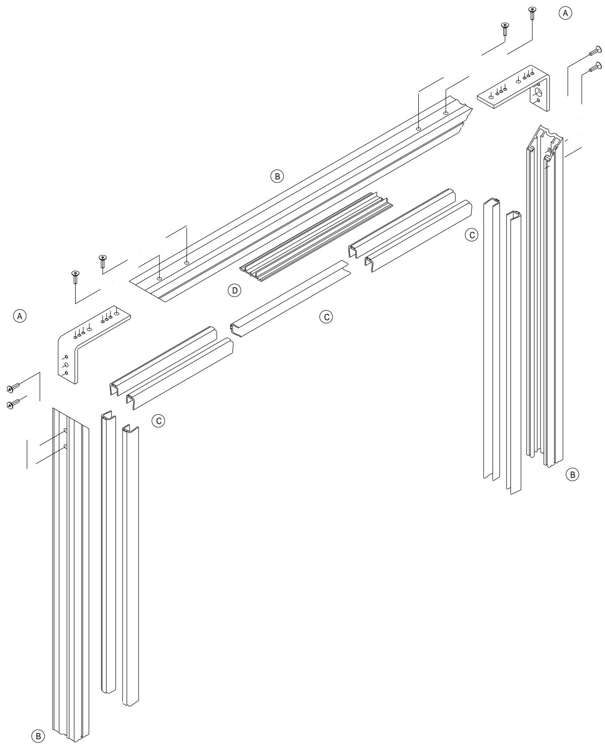 CAME PROFILES S40 - INTEGRALE - MONTANTE ANTERIORE - 2