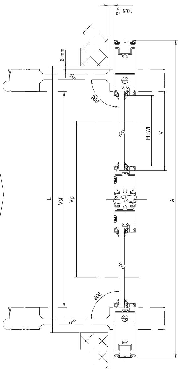 CAME PROFILES S40 - DETERMINAZIONE DELLE LARGHEZZE 2 ANTE MOBILI - 1