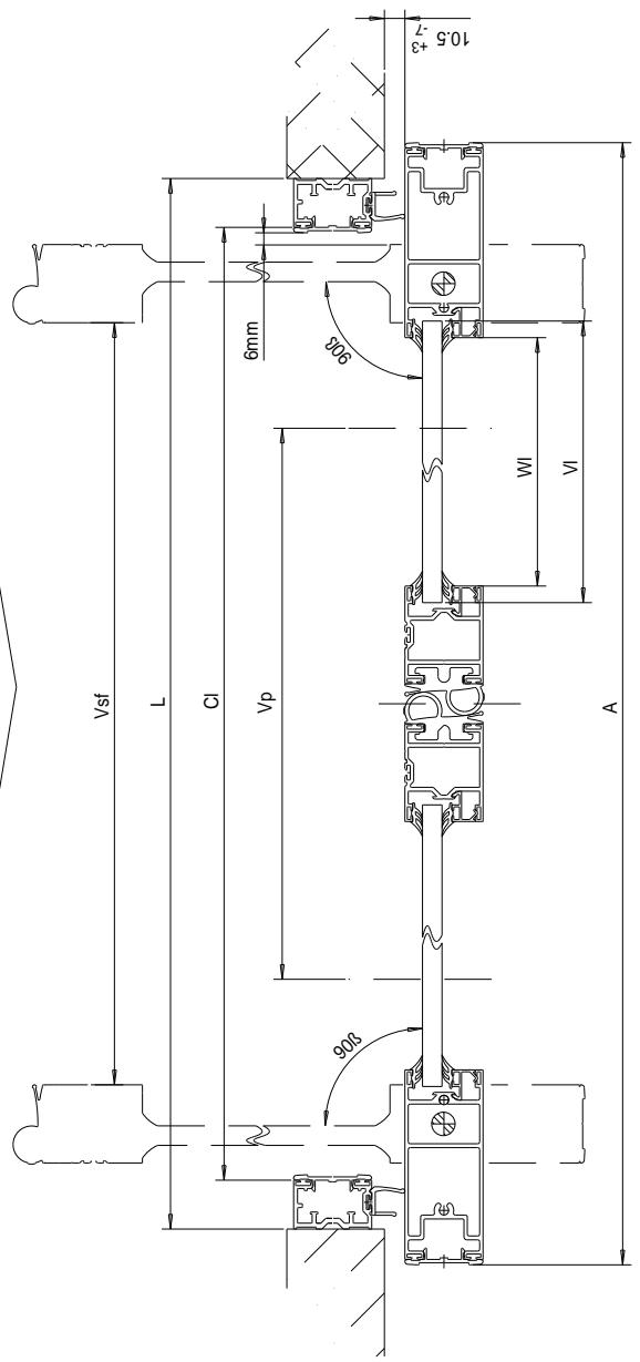 CAME PROFILES S40 - DETERMINAZIONE DELLE LARGHEZZE 2 ANTE MOBILI - 3
