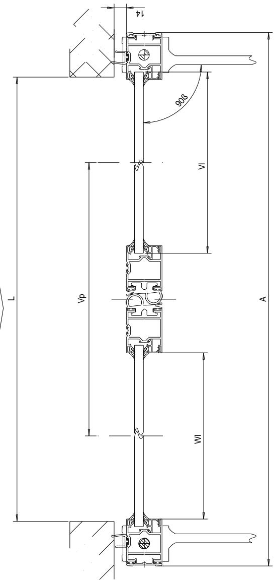 CAME PROFILES S40 - DETERMINAZIONE DELLE LARGHEZZE 2 ANTE MOBILI - 1