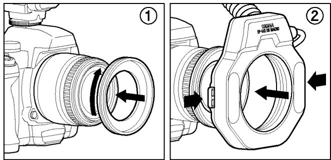 SIGMA EM-140 DG NA-ITTL - ATTACHING THE FLASH UNIT - 1