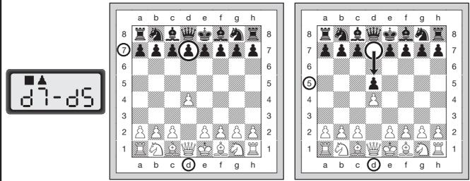 SAITEK EXPERT TRAVEL CHESS - EEN ZET VAN DE COMPUTER UITVOEREN: EEN VOORBEELD - 1