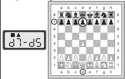 SAITEK EXPERT TRAVEL CHESS - MAKING THE COMPUTER'S MOVE: AN EXAMPLE - 1