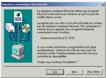 HERCULES MUSE 5.1 DVD - Si le menu d'installation Gamesurround Muse 5.1 DVD apparait : - 1
