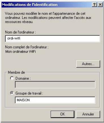 HERCULES WIRELESS G PCI - Windows 2000: Modifier le nom d'un groupe de travail - 2