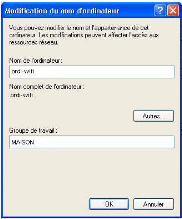 HERCULES WIRELESS G PCI - Windows XP: Modifier le nom d'un groupe de travail - 2