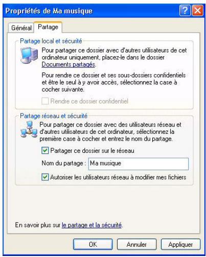HERCULES WIRELESS G PCI - Windows XP : Mettre en partage des dossiers - 1