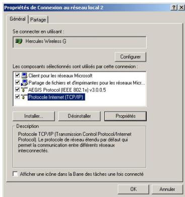 HERCULES WIRELESS G PCI - Windows 2000: Partager une connexion ADSL dans un réseau de type Infrastructure - 2