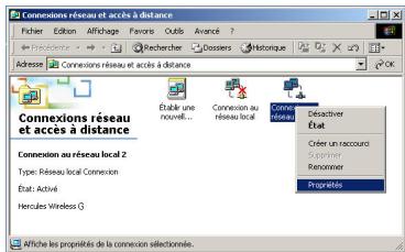 HERCULES WIRELESS G PCI - Windows 2000: Partager une connexion ADSL dans un réseau de type Ad hoc - 2