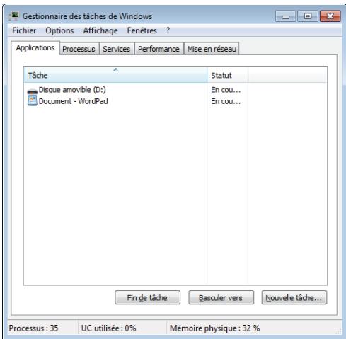 HERCULES EC-1000W - Arrêt d'un programme depuis le Gestionnaire des tâches de Windows - 1