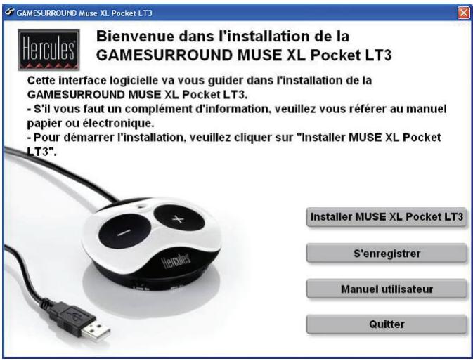 HERCULES GAMESURROUND MUSE XL POCKET LT3 - Si le menu d'installation ne se lance pas automatiquement : - 1