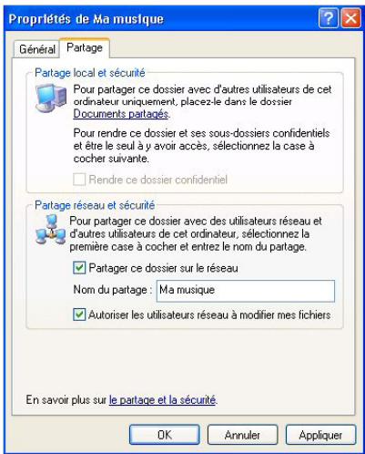 HERCULES HWNPCM-300 - Windows XP : Mettre en partage des dossiers - 1