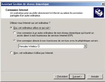 HERCULES HWNPCM-300 - Windows Me : Utiliser l'Assistant Gestion de réseau domestique dans un réseau de type Infrastructure - 3
