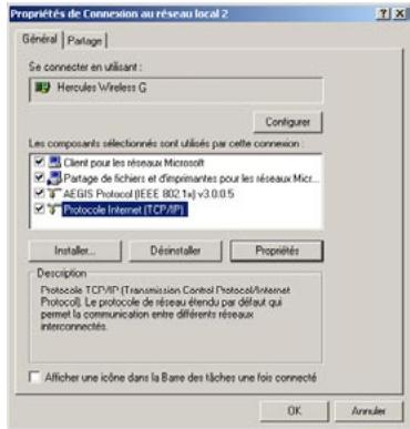 HERCULES HWNPCM-300 - Windows 2000 : Partager une connexion ADSL dans un réseau de type Infrastructure - 2