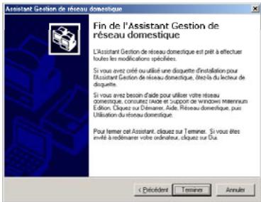 HERCULES HWNPCM-300 - Windows Me : Utiliser l'Assistant Gestion de réseau domestique dans un réseau de type Ad hoc - 9