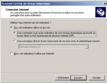 HERCULES HWNPCM-300 - Windows Me : Utiliser l'Assistant Gestion de réseau domestique dans un réseau de type Ad hoc - 5