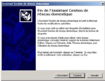 HERCULES HWNPCM-300 - Windows Me : Utiliser l'Assistant Gestion de réseau domestique dans un réseau de type Infrastructure - 8
