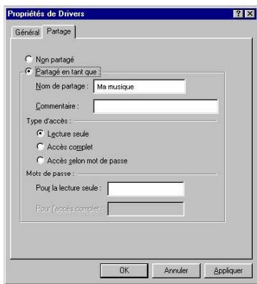 HERCULES HWNPCM-300 - Windows 98 SE : Mettre en partage des dossiers - 1