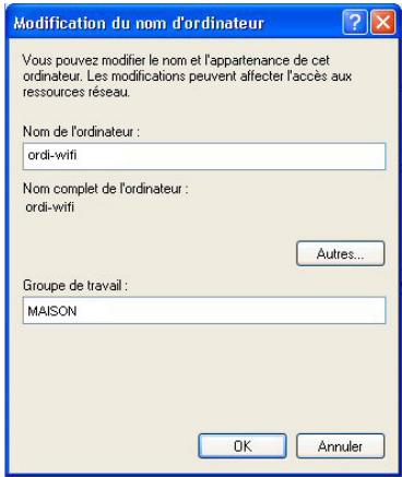 HERCULES HWNU-LB-150 - Windows XP: Modifier le nom d'un groupe de travail - 2