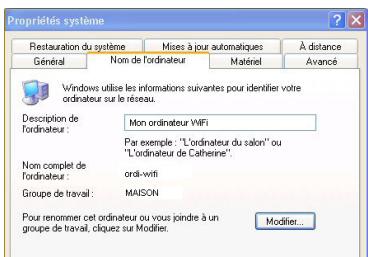 HERCULES HWNU-LB-150 - Windows XP: Modifier le nom d'un groupe de travail - 1