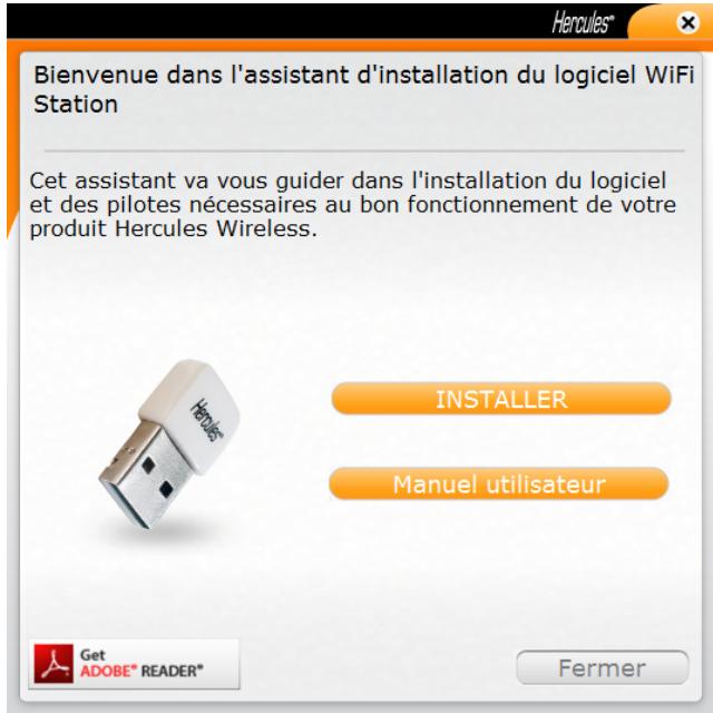HERCULES HWNU-LB-150 - Installer le pack WiFi Station et la clé - 1