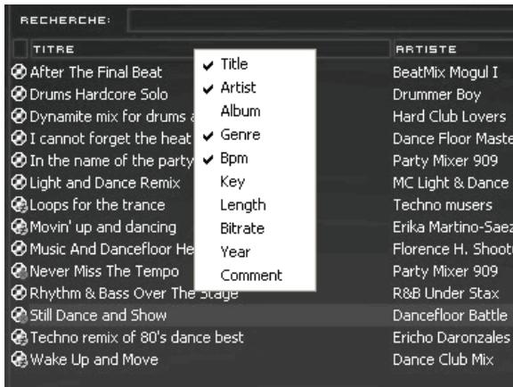 HERCULES VIRTUALDJ 6 LE TC - Personnalisation de l'affichage des tags - 1