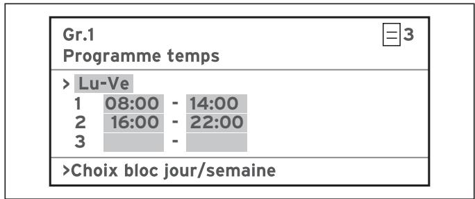 VAILLANT AUROMATIC 620 - Réglage des plages horaires - 1