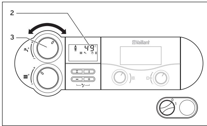 VAILLANT ECOVIT EXCLUSIV - Réglage de la température d'eau chaude sanitaire (sans régulation du gallon par l'appareil de régulation Vaillant) - 1