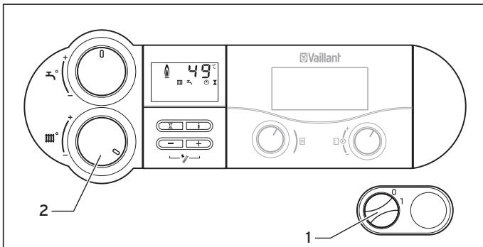 VAILLANT ECOVIT EXCLUSIV - Réglage de la température de départ (appareil de chauffage avec apparéil de régulation externe) - 1