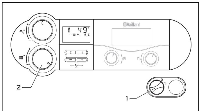VAILLANT ICOVIT EXCLUSIV - Réglage de la température de départ (avec apparéil de régulation) - 1