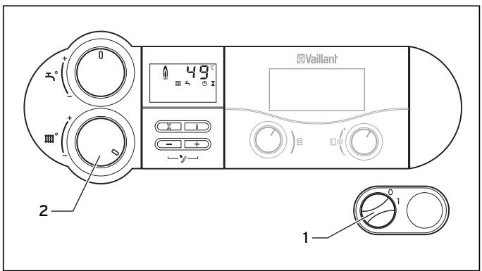 VAILLANT VKO 246-7 - Aanvoertemperatuur instellen (bij gebruik van eenthermostat) - 1