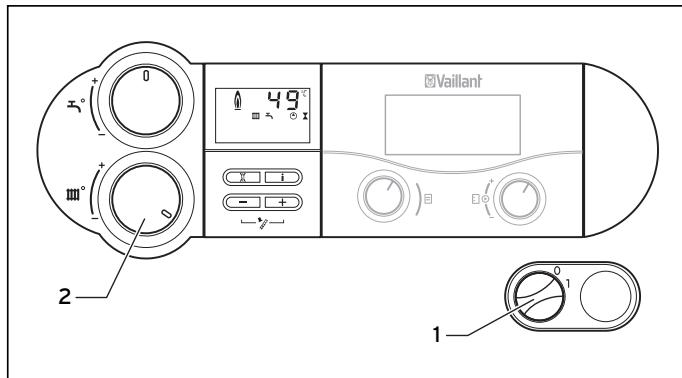 VAILLANT VKO 246-7 - Réglage de la température de départ (avec apparéil de régulation) - 1