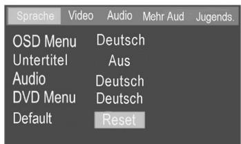 CLATRONIC DVD 568 HC - Voreinstellung (Zurücksetzen auf die Voreinstellungen) - 1
