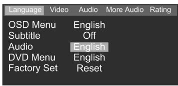 CLATRONIC DVD 568 HC - Audio (DVD Dialogue Language) - 1