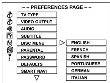 CLATRONIC DVD 593 - Set up the DISC MENU - 1