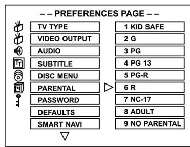 CLATRONIC DVD 593 - Set up the PARENTAL - 1
