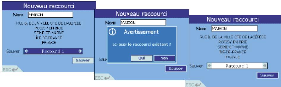 NAVMAN ICN 620 - Ajouter un nouveau raccourci - 4