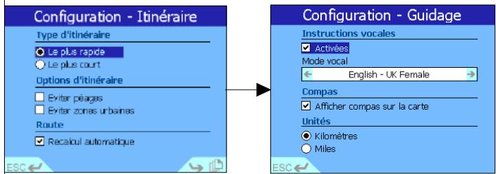 NAVMAN ICN 620 - Configuration de l'itinéraire et du guidage - 1