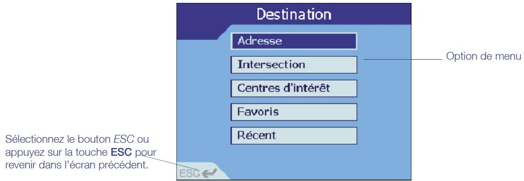 NAVMAN ICN 620 - Utilisation des menus - 1