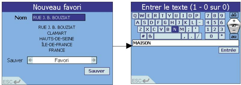 NAVMAN ICN 620 - Ajout d'un nouveau favori - 4