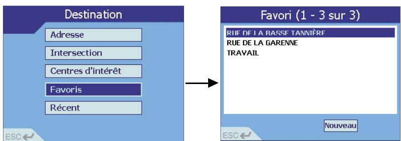 NAVMAN ICN 620 - Modifier ou supprimer un favoredenregistre - 1
