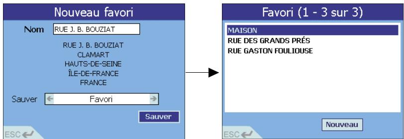 NAVMAN ICN 620 - Ajout d'un nouveau favori - 3