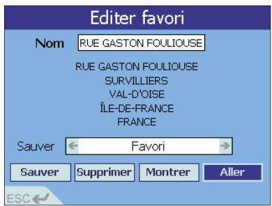 NAVMAN ICN 620 - Utilisation d'un favori enregistré - 2