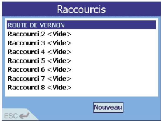 NAVMAN ICN 620 - Utilisation d'un raccourci - 1