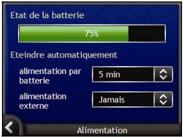 NAVMAN N - Comment surveiller le niveau de chargement de la batterie ? - 1