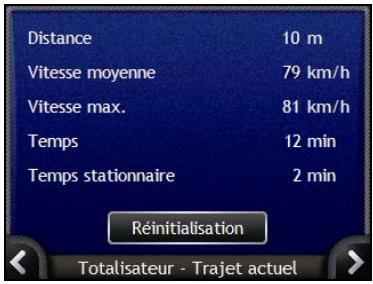 NAVMAN N - Comment visualiser les statistiques du trajet en cours ? - 2